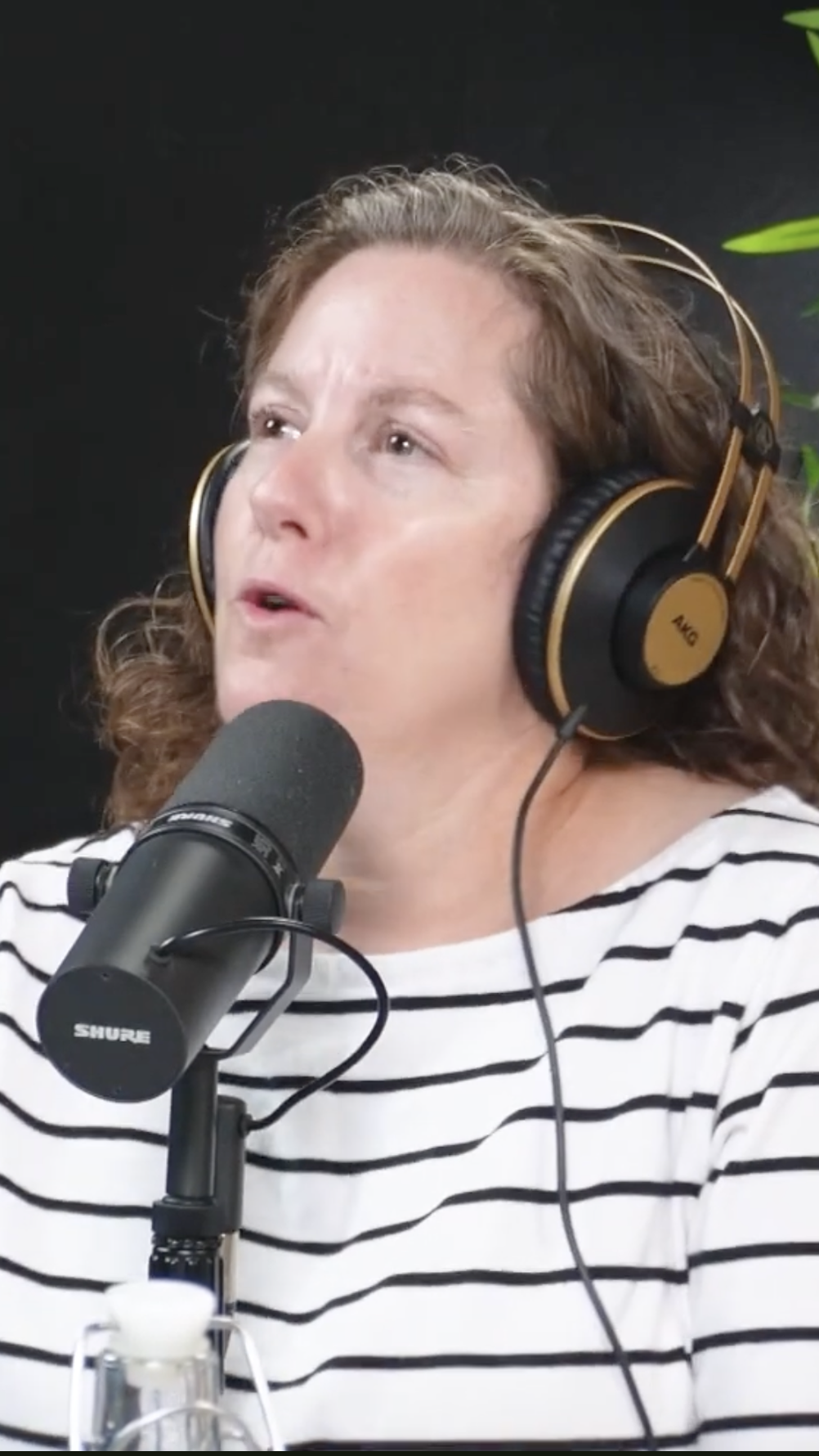 at the microphone, wearing headphones is Cora Cole, coordinator of Women’s Centres Connect, the provincial association representing nine women’s centres across Nova Scotia